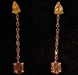 0.65ctw Yellow and Brown Diamond Earrings R8062