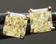 SOLD....1.38ctw Yellow Radiant Cut Diamond Earrings R8110