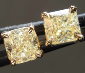SOLD....1.14ctw Light Yellow Radiant Cut Diamond Earrings R8115