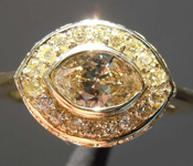 SOLD...0.41ct Brownish Yellow VS Marquise Diamond Ring R8203