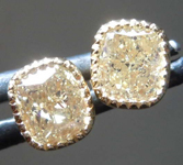 SOLD.... 1.20ctw Brownish Yellow VS2 Cushion Cut Diamond Earrings R8280