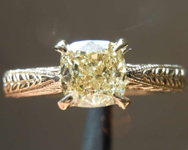 SOLD.....1.00ct Y-Z SI2 Cushion Cut Diamond Ring R8268