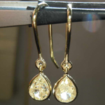 SOLD...1.03ctw Light Yellow VS2 Pear Shape Diamond Earrings R8342
