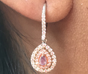 SOLD...0.40cts Intense Purple Pear Shape Diamond Earrings R8336