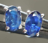 SOLD...0.67ctw Blue Oval Sapphire Earrings R7732
