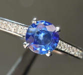 0.66ct Blue Round Brilliant Sapphire Ring R8480
