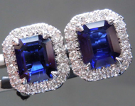 SOLD....2.16cts Blue Emerald Cut Sapphire Earrings R8542