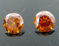 SOLD....1.03ctw Orange Round Brilliant Diamond Earrings R8735