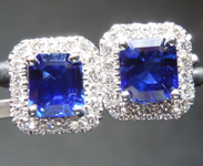 SOLD.....1.75cts Blue Emerald Cut Sapphire Earrings R8773