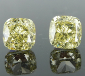 SOLD....2.04ctw Yellow VS1 Cushion Cut Diamond Earrings R8893