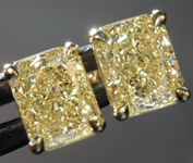 SOLD...2.11ctw Yellow Radiant Cut Diamond Earrings R8862