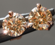 SOLD...1.33ctw Brown SI Round Brilliant Diamond Earrings R8859