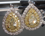 SOLD....2.15ctw Yellow and Colorless Pear Diamond Earrings R8851