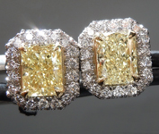 SOLD....1.17cts Light Yellow VS Radiant Cut Diamond Earrings R8850