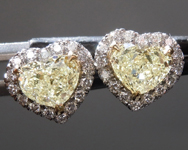 SOLD....1.12cts Light Yellow VS Heart Shape Diamond Earrings R8849