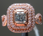 SOLD....0.80ct Green Radiant Cut Diamond Ring R9062