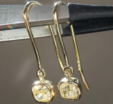 SOLD... 0.81ctw Yellow VS Cushion Cut Diamond Earrings R9010
