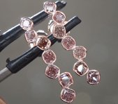 0.97ctw Pink Cushion Cut Diamond Earrings R9230