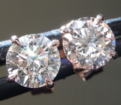 1.04ctw J-K (Brown) Round Brilliant Diamond Earrings R9267