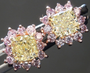 SOLD....1.14ctw Yellow Cushion Cut Diamond Earrings R9251