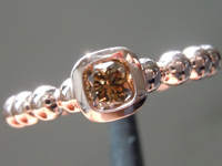 0.34ctw Brown Cushion Cut Diamond Ring R6415