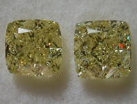 SOLD...2.37ctw Y-Z Cushion Cut Diamond Earrings R9684