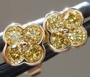 0.28ctw Vivid Yellow VS1 Round Brilliant Diamond Earrings R9274