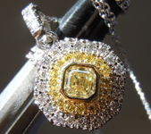 0.26ct Yellow VS Asscher Cut Diamond Pendant R9719