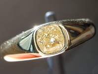 SOLD....0.40ct Yellow VS1 Cushion Cut Diamond Ring 9172