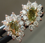SOLD.....0.42ctw Green-Yellow SI2 Pear Shape Diamond Earrings R9401