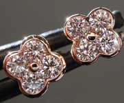 SOLD...0.41ctw Pink Round Brilliant Diamond Earrings R9770