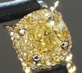 SOLD...0.31ct Yellow VS Cushion Cut Diamond Pendant R9816