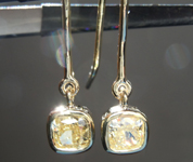 SOLD...1.03ctw Yellow VS1 Cushion Cut Diamond Earrings R9778