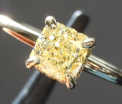 SOLD...0.83ct Yellow VS2 Cushion Cut Diamond Ring R9897