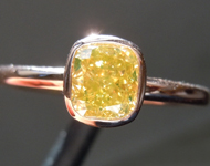 SOLD...0.83ct Yellow Cushion Cut Diamond Ring R9962