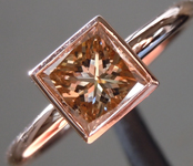 SOLD...0.73ct Brown Princess Cut Diamond Ring R9955