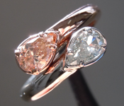 SOLD...0.77ctw Brown and Gray Pear Shape Diamond Ring R9979