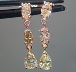 1.26ctw Brown and Yellow Diamond Earrings R9969