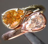 SOLD...1.38ctw Brown Pear Shape Diamond Ring R9954