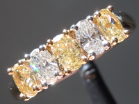 SOLD...1.06ctw Yellow and Colorless Oval Shape Diamond Ring R10008