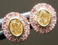 SOLD....0.54cts Intense Yellow Oval Shape Diamond Earrings R10007