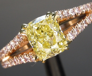 1.02ct Yellow Cushion Cut Diamond Ring R10061