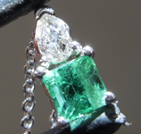 SOLD...0.38ct Emerald Cut Emerald Necklace R10035
