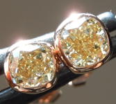 0.67ctw Yellow Cushion Cut Diamond Earrings R9702