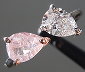 SOLD...1.06ct Pink and Colorless Pear Shape Diamond Ring R10143