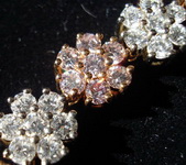 SOLD...Necklace- Magnificent 18.19ct White & Pink Diamond Flower 16.5 R1425