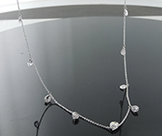 SOLD.....3.00ctw Pinkish Gray Pear Shape Diamond Necklace R10181