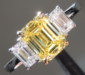 1.02ct Yellow VVS2 Emerald Cut Lab Grown Diamond Ring R10400