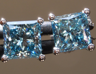 SOLD...2.14ctw Blue VS Princes Cut Lab Grown Diamond Earrings R10538