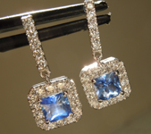 1.25cts Blue Cushion Cut Sapphire Earrings R10662